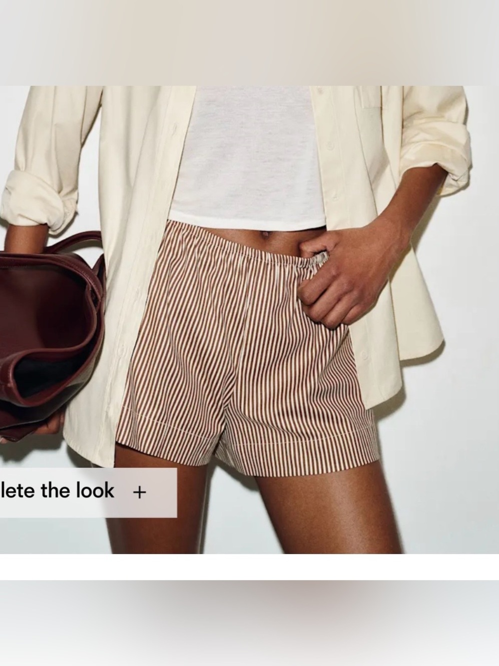 Reformation Nora Shorts Vivienne Stripe XS NWT Brown Cream Striped
